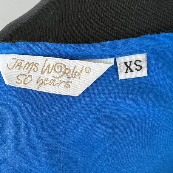 JAMS WORLD 50 Years Bahama Blue Solid Tank Top Crushed Rayon W655SL Hawaii XS - Picture 4 of 7